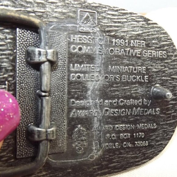 1991 Hesston National Finals Rodeo Miniature Commemorative Series Belt Buckle - Picture 9 of 9